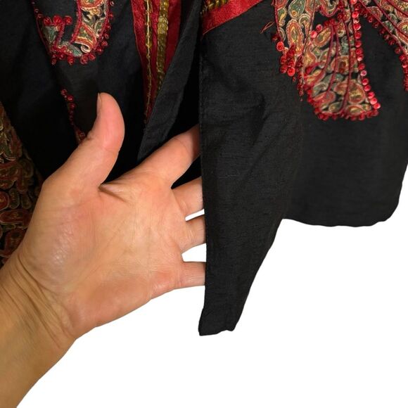 Choices Women's Jacket Shacket Sequined Embellished Asian Appliques Size 1X - Picture 5 of 10